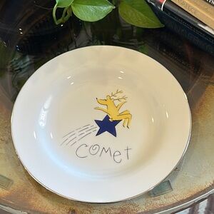 Pottery Barn reindeer Comet replacement plate holiday Christmas salad dessert